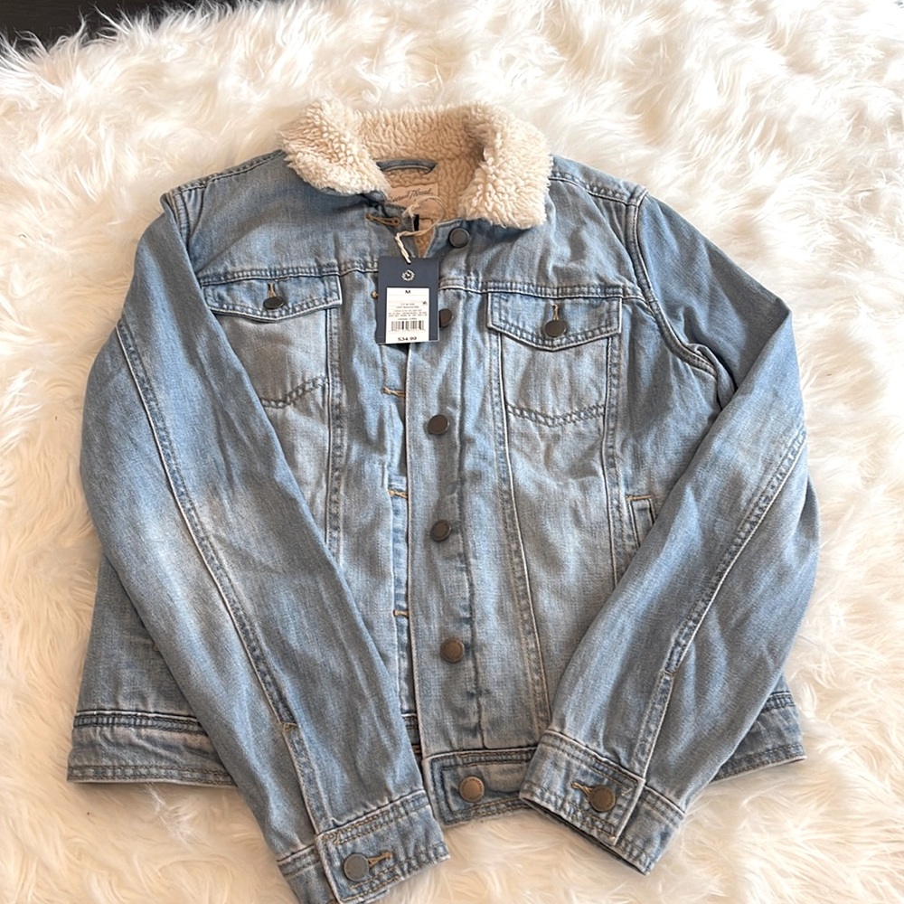 Brand new medium Jean jacket with Sherpa